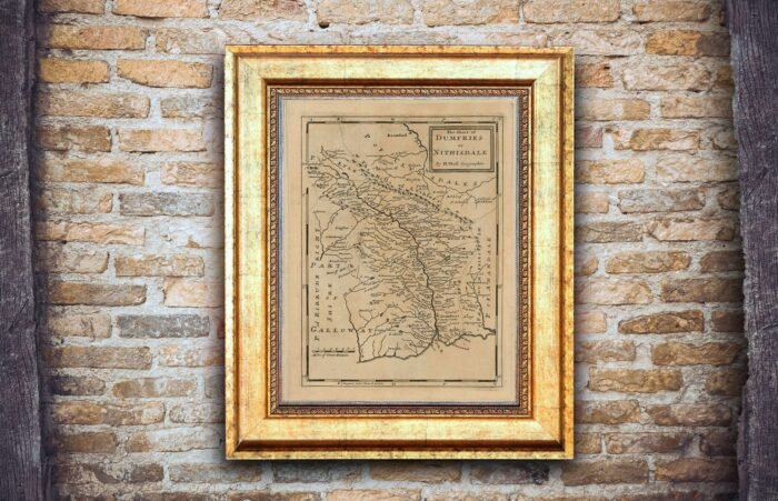 Old vintage rutic wooden picture frame THE SHIRE OF DUMFRIES OR NITHISDALE 1725 - Image 2