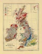 The British Isles, Geological Map, 1906