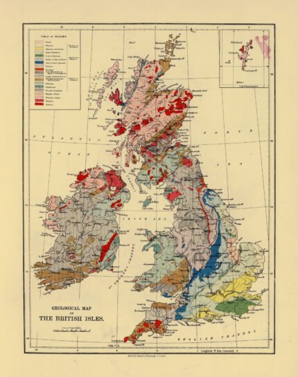 The British Isles, Geological Map, 1906